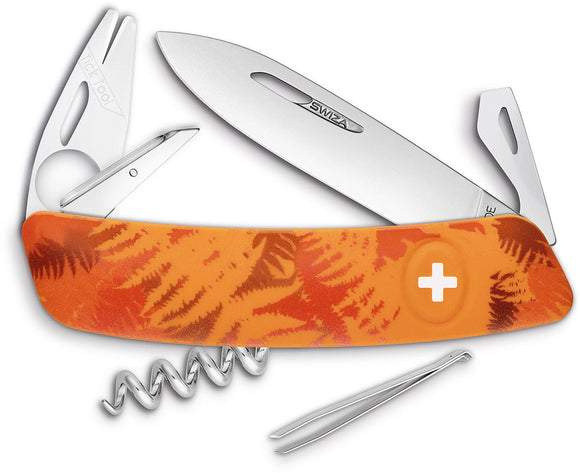 Swiza TT03 Tick Tool Orange Fern Knife Screwdriver Corkscrew Multi-Tool 702060
