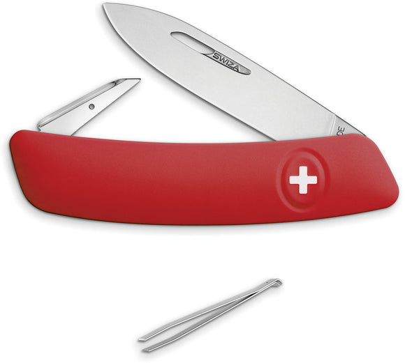 Swiza D00 Red Tweezers Safety Lock Folding Pocket Knife 9001000