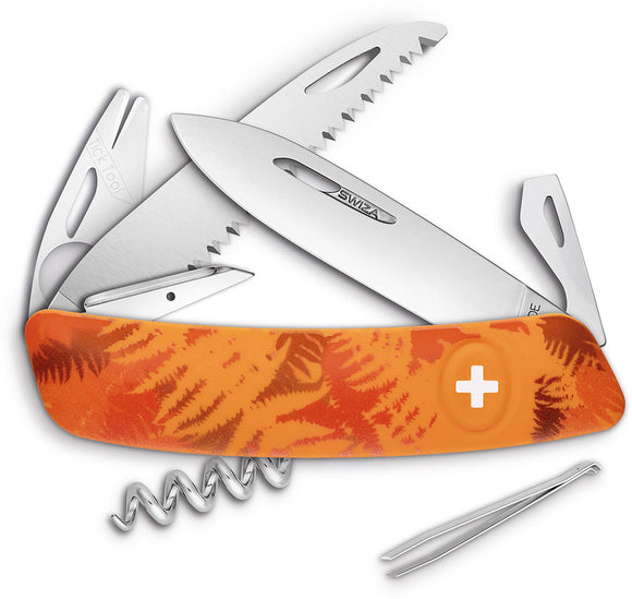 Swiza TT05 Tick Tool Orange Fern Knife Screwdriver Corkscrew Multi-Tool 902060