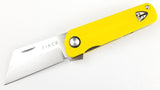 Finch Runtly Knife Satin Stonewash Finish 154CM Steel Blade Yellow G10 Handle
