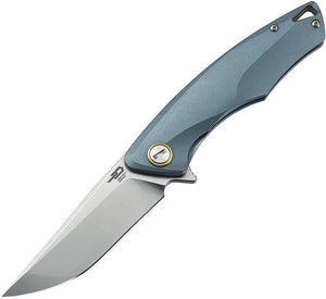 Bestech Knives 1707 Titanium Framelock Blue Handle Folding Blade Knife