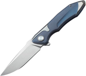 Bestech Knives 1709 Titanium Framelock Blue & Silver Folding Blade Knife