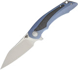 Bestech Knives Pterodactyl Framelock Blue Titanium Handle Folding Knife