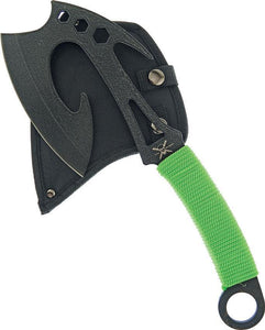 Frost Cutlery 14" Zombie Stainless Fixed Ax Head Blade Green Handle Axe