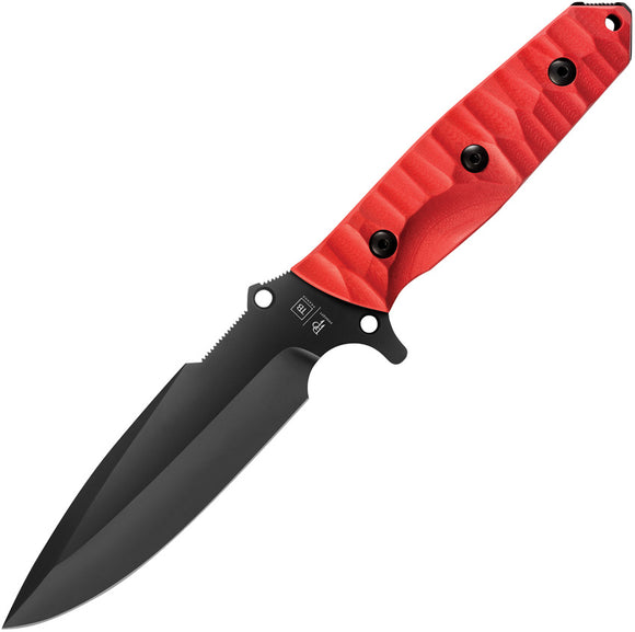 TB Outdoor Survival Red G10 MOX Drop Point Fixed Blade Knife w/ Belt Sheath 036