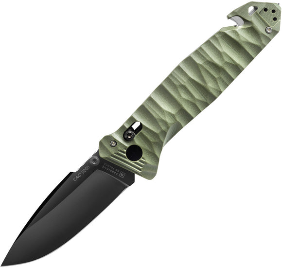 TB Outdoor C.A.C. S200 Axis Lock Green PA6 Folding Nitrox Steel Pocket Knife 041
