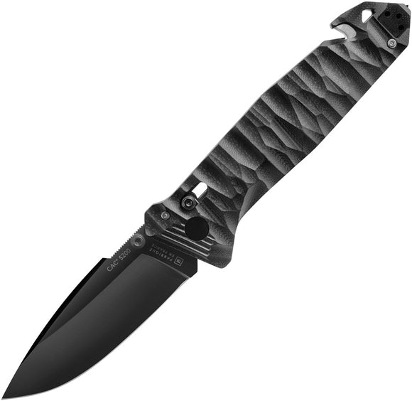 TB Outdoor C.A.C. S200 Axis Lock Black PA6 Folding Nitrox Steel Pocket Knife 042
