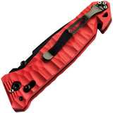 TB Outdoor C.A.C. S200 Axis Lock Red PA6 Folding Nitrox Steel Pocket Knife 043