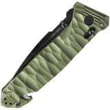TB Outdoor C.A.C. S200 Axis Lock Green Folding Serrated Nitrox Pocket Knife 044