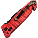 TB Outdoor C.A.C. Utility Axis Lock Red Folding Serrated Nitrox Pocket Knife 046