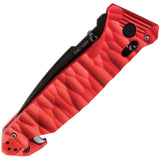 TB Outdoor C.A.C. Utility Axis Lock Red Folding Serrated Nitrox Pocket Knife 046