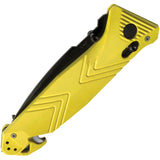 TB Outdoor C.A.C. Utility Axis Lock Yellow PA6 Folding Serrated Nitrox Knife 048