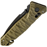TB Outdoor C.A.C. S200 Axis Lock Green Sculpted PA6 Folding Nitrox Steel Pocket Knife 051
