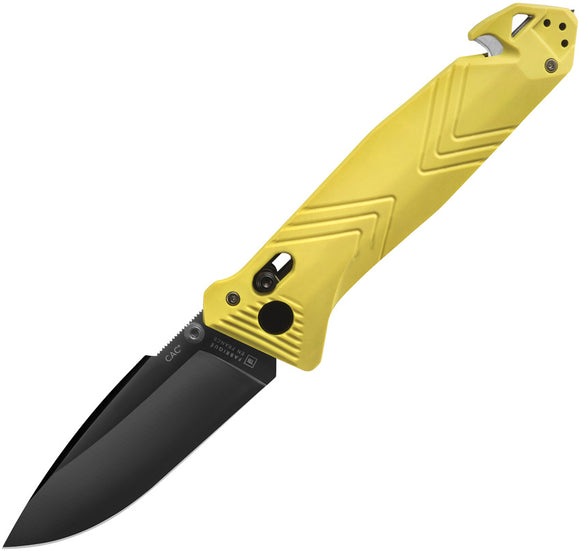 TB Outdoor C.A.C. Axis Lock Yellow PA6 Folding Nitrox Steel Pocket Knife 059