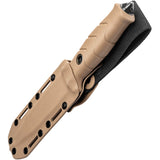 TB Outdoor Vengeur Survival Coyote Tan Serrated Nitrox Fixed Blade Knife 100