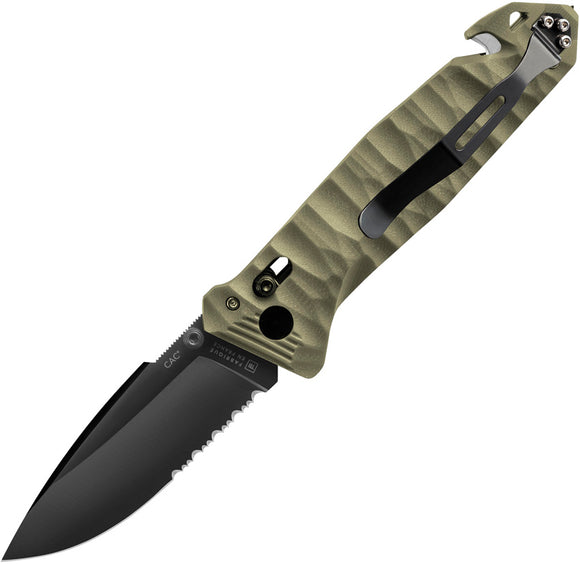 TB Outdoor C.A.C. Utility Axis Lock OD Green PA6 Folding Nitrox Steel Pocket Knife 113