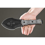 TOPS Tracker Digger Fixed Double Edge Blade Glass Breaker Black Knife