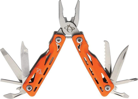 Mantis Multi Tool Orange pliers screwdriver 8 n 1 Folding Knife