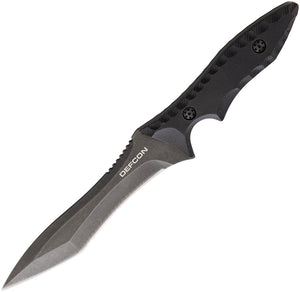 Defcon 10.75" Hydra G10 Handle Black D2 Tool Steel Fixed Knife w/ Sheath TD001BK