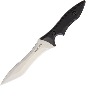 Defcon 10.75" Hydra Black G10 Handle D2 Tool Steel Fixed Knife w/ Sheath TD001SL