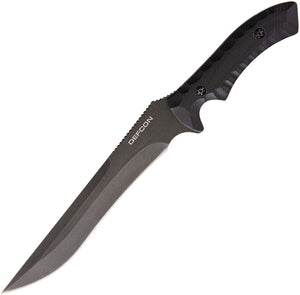 Defcon 14.25" Hydra G10 Handle Black D2 Tool Steel Fixed Knife w/ Sheath TD003BK