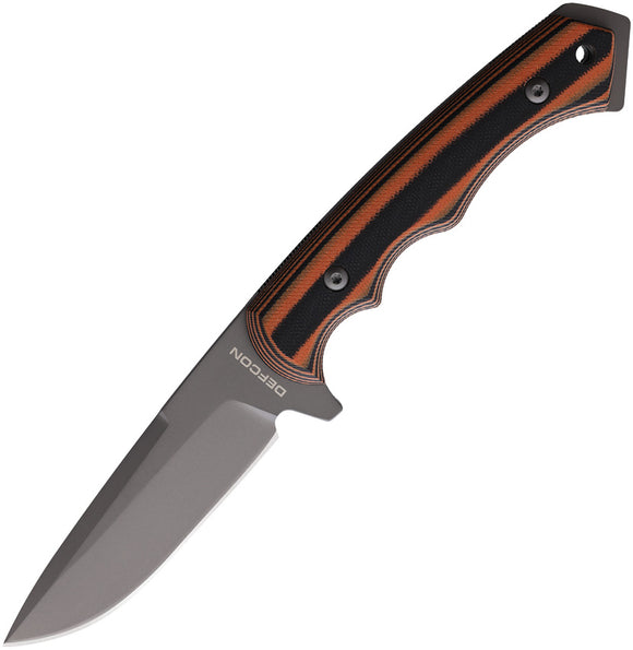 Defcon Black/Orange G10 D2 Steel Fixed Blade Knife w/ Kydex Belt Sheath 007SL