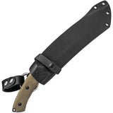 TOPS Knives Tundra Trekker Machete 1095 Tan Sawback Fixed Knife w/ Sheath