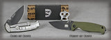 DPx Gear HEST Framelock Green Handle Folding Knife w/ Pocket Clip 
