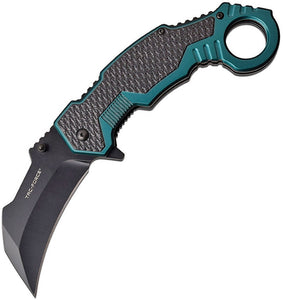 Tac Force Linerlock A/O Green & Black Aluminum Karambit Folding Knife 1001GN