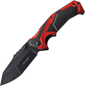 Tac Force Linerlock A/O Aluminum Red & Blk Handle Stainless Folding Knife 1002RD