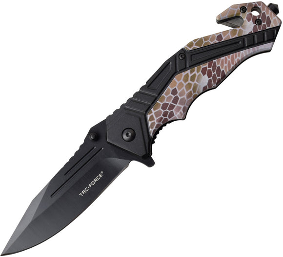 Tac Force Linerlock A/O Black & Camo Handle Stainless 3Cr13 Folding Knife 1006CA
