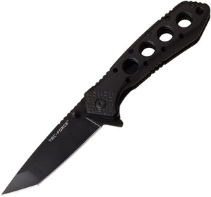 Tac Force Linerlock A/O Aluminum 3Cr13 Stainless BLK Tanto Folding Knife 1010BK