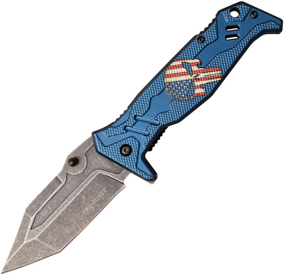 Tac Force Linerlock A/O Blue Aluminum Folding 3CR13 Steel Pocket Knife 1025BL