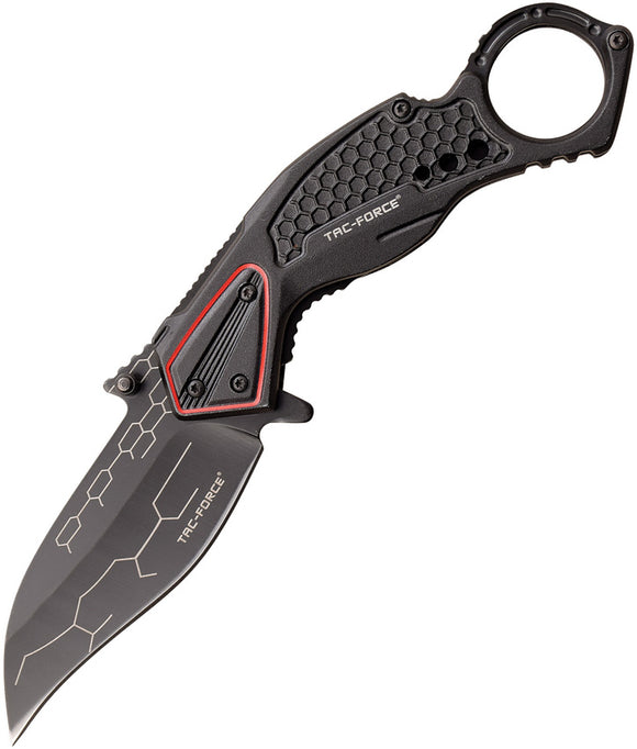Tac Force Linerlock A/O Black Aluminum Folding 3Cr13 Pocket Knife 1033BK