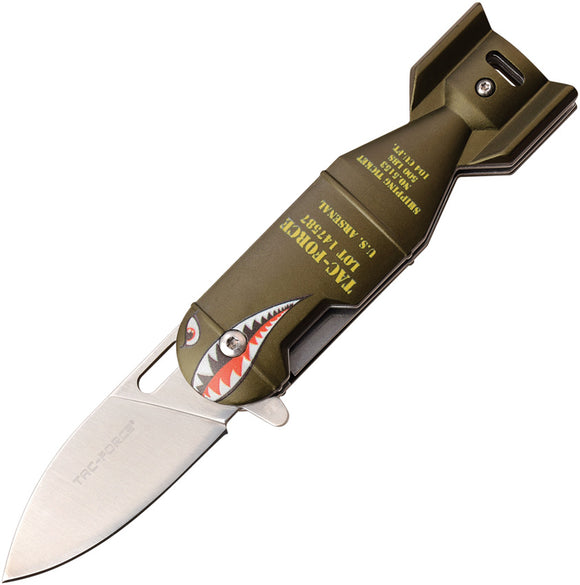 Tac Force Linerlock A/O Green Aluminum Folding 3CR13 Steel Pocket Knife 1039GN