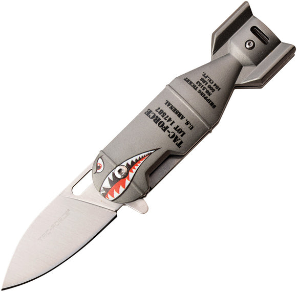 Tac Force Linerlock A/O Gray Aluminum Folding 3CR13 Steel Pocket Knife 1039GY