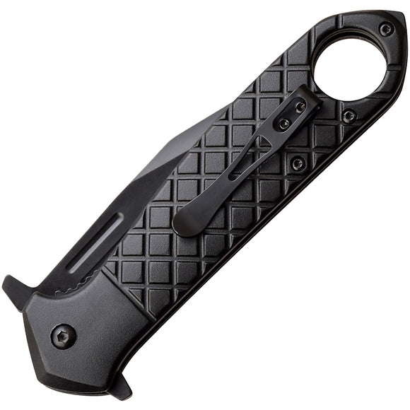 Tac Force Linerlock A/O Black Aluminum Folding Stainless Pocket Knife 1042BK