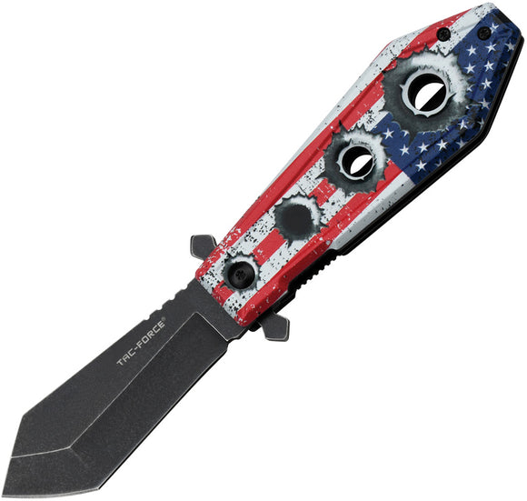 Tac Force Linerlock A/O US Flag Aluminum Folding 3Cr13 Pocket Knife 1048F