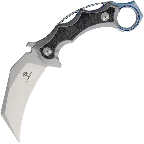 Defcon Jungle Series Claw D2 Gray Titanium Fixed Blade Tactical Knife 3101