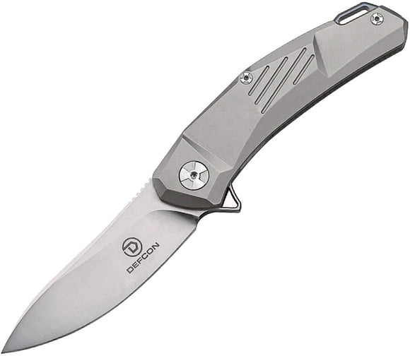 Defcon JK EDC Ulu Framelock Gray Handle Folding Knife TF3217