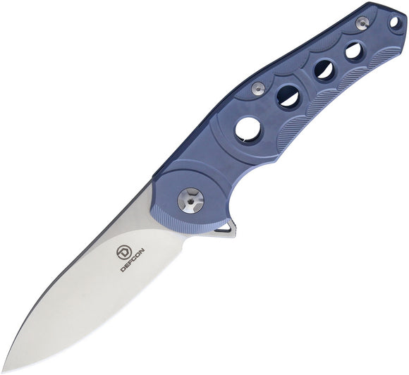 Defcon Framelock Blue Folding D2 Pocket Knife 33292