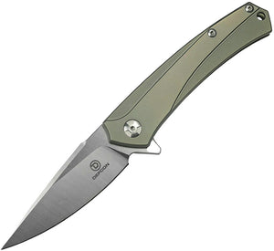 Defcon JK Barracuda Framelock Green Folding Pocket Knife 33302