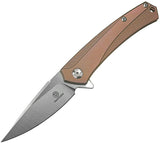 Defcon JK Barracuda Framelock Bronze Titanium Flipper Folding Knife TF3330