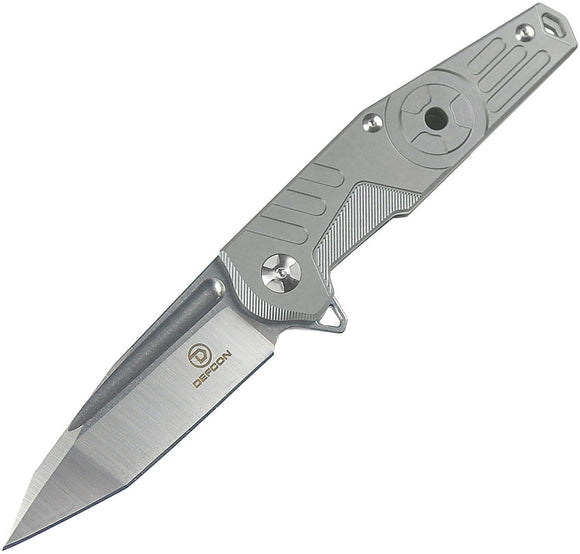 Defcon JK Radioactive Framelock Titanium Gray Handle Folding Knife TF33332