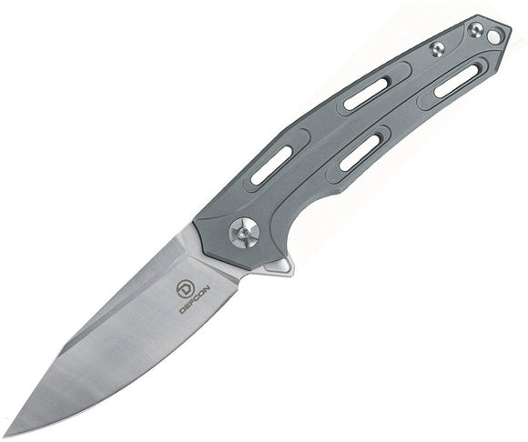 Defcon JK Cutter Framelock Gray Handle Folding Knife TF3334