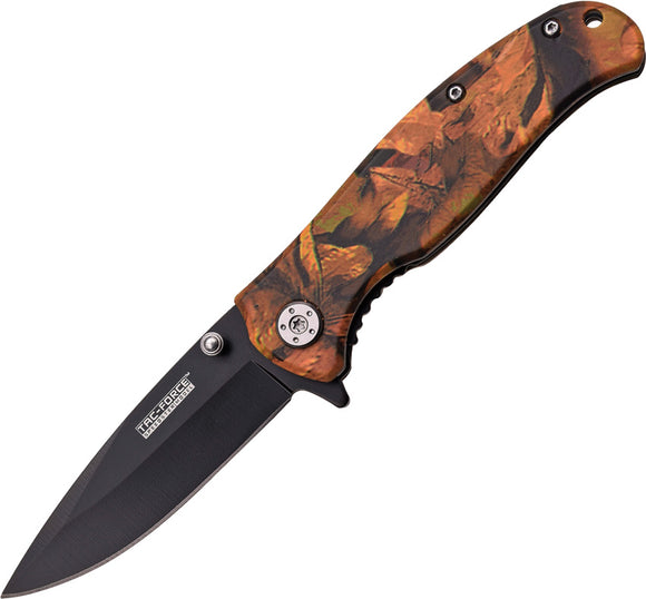 Tac Force Linerlock A/O Camo Aluminum Handle Stainless Black Folding Knife 420JC