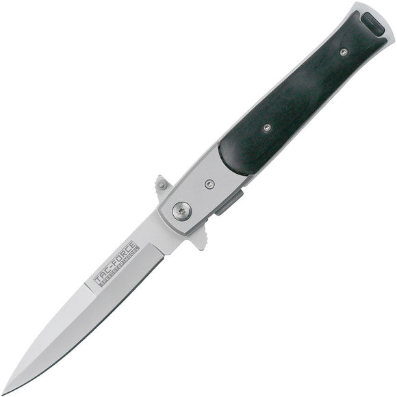 Tac Force Linerlock A/O Black Pakkawood Handle Spear Pt Folding Knife 428BW