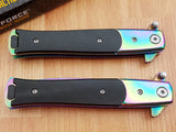 Tac Force LOT OF 2 Rainbow 8.5" Spring Assisted Tactical Stiletto Pocket Knife 428RB2