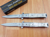 Tac Force LOT OF 2 Pearl Spring Assisted Folding Pocket Knife Stiletto Blade 428S2