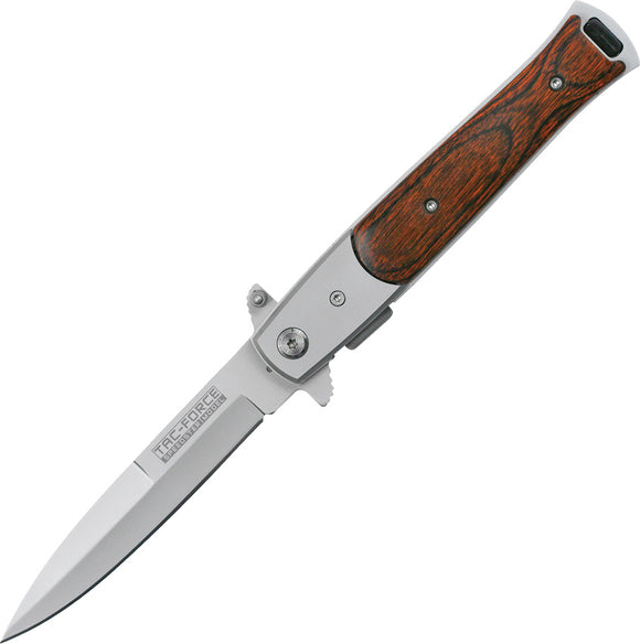 Tac Force Milano Linerlock A/O Wood Handle Stainless Folding Blade Knife 428W